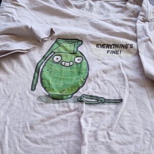 Graphic Tee with Cartoon Grenade